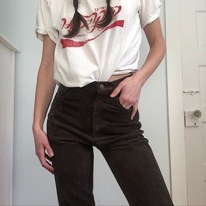 Vintage High Rise Suede Pants